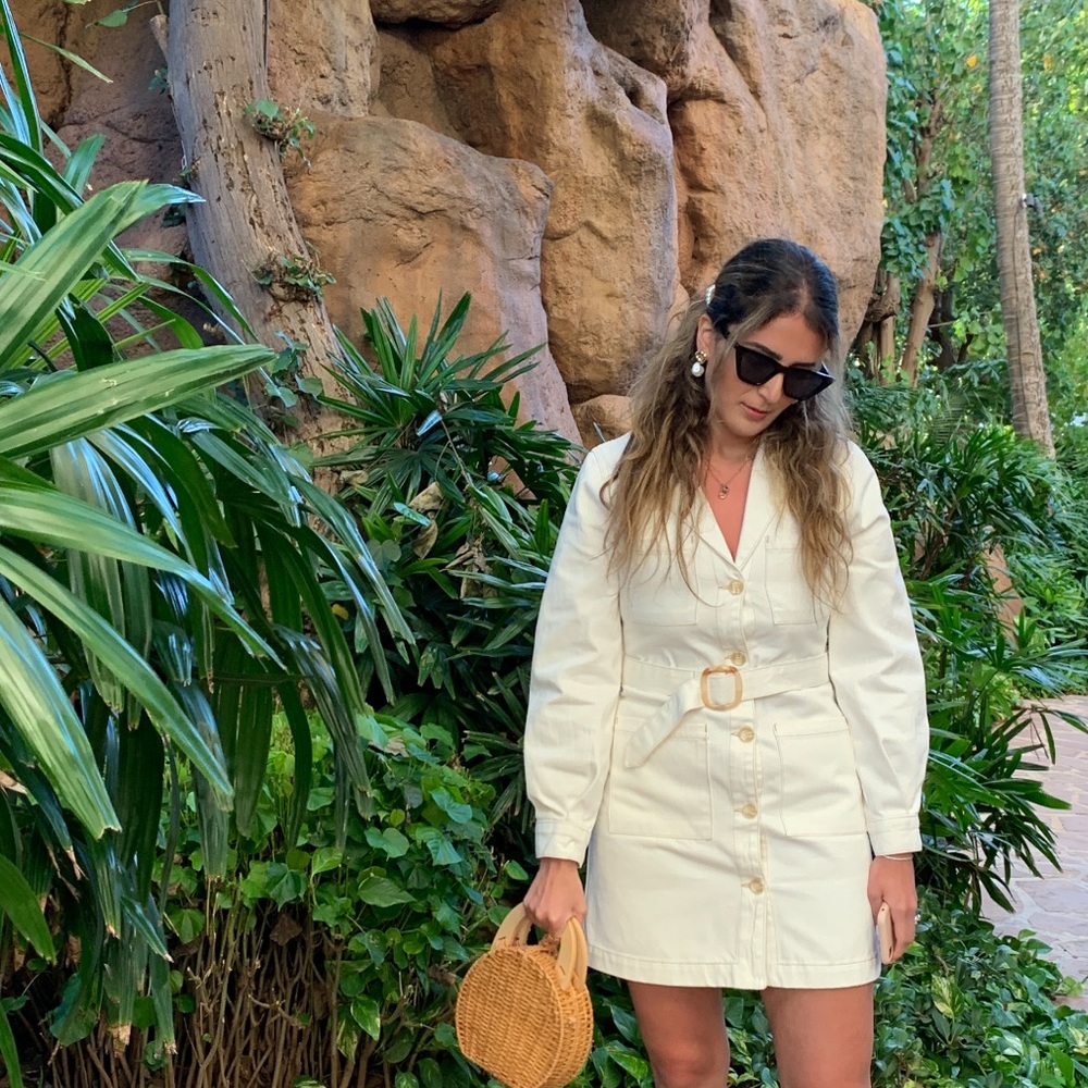 ASOS white denim dress